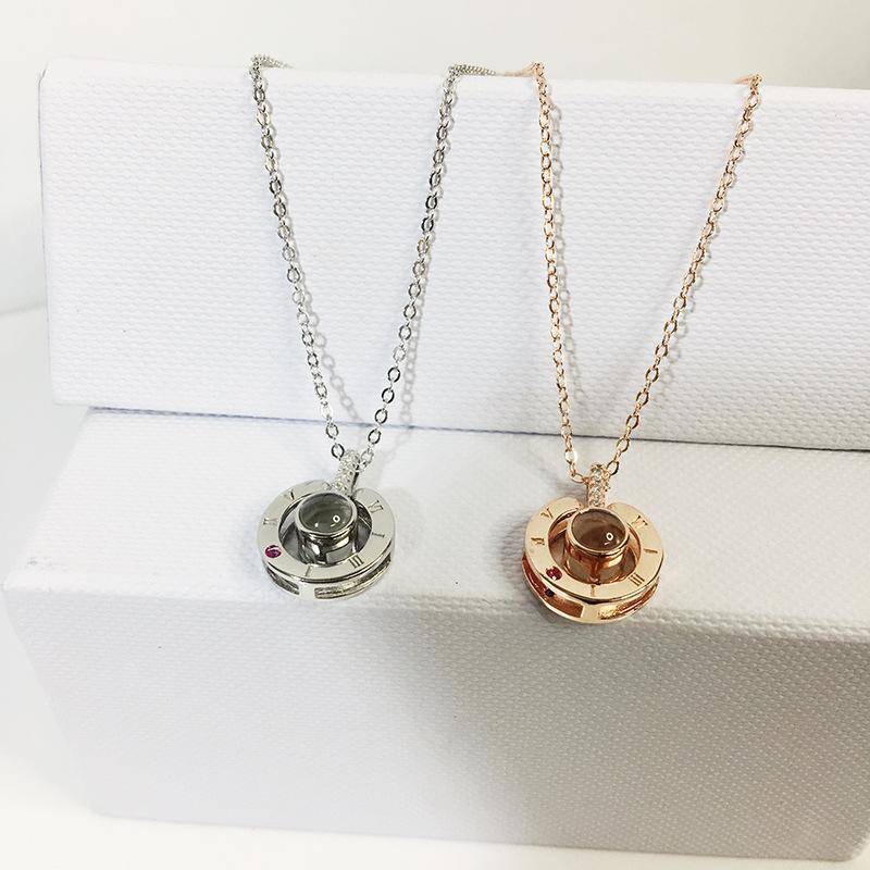 Projection Pendant Necklace |  "I love you" in 100 languages