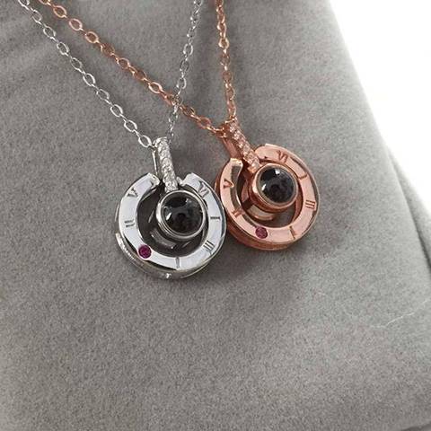 Projection Pendant Necklace |  "I love you" in 100 languages